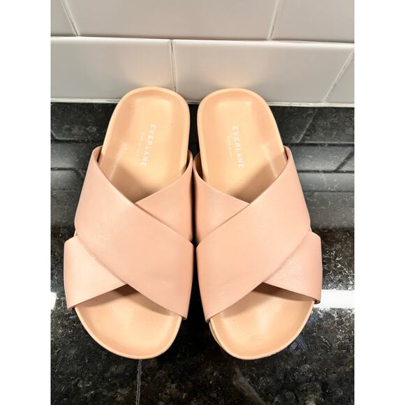 Everlane Women's The Form Crossover Leather Slide Sandals Summer Pink Size 6 - Picture 4 of 10